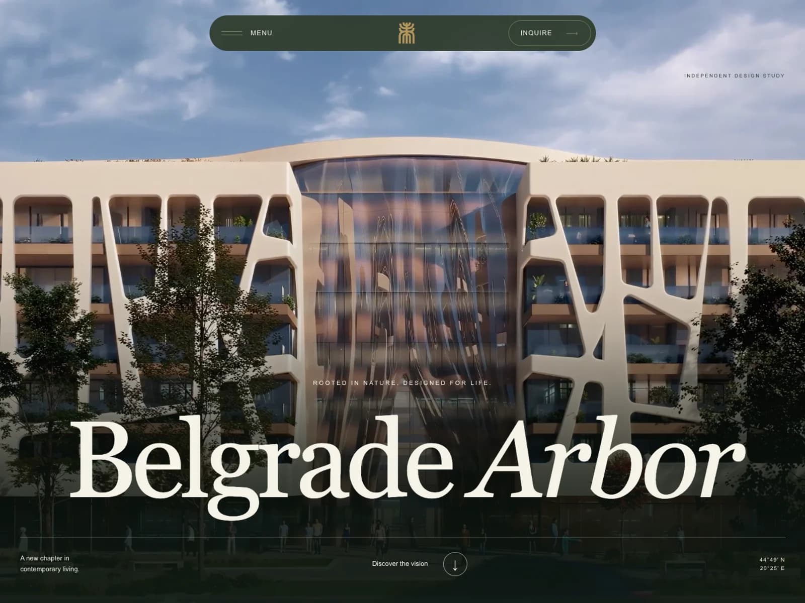 Belgrade Arbor independent website recreation screenshot