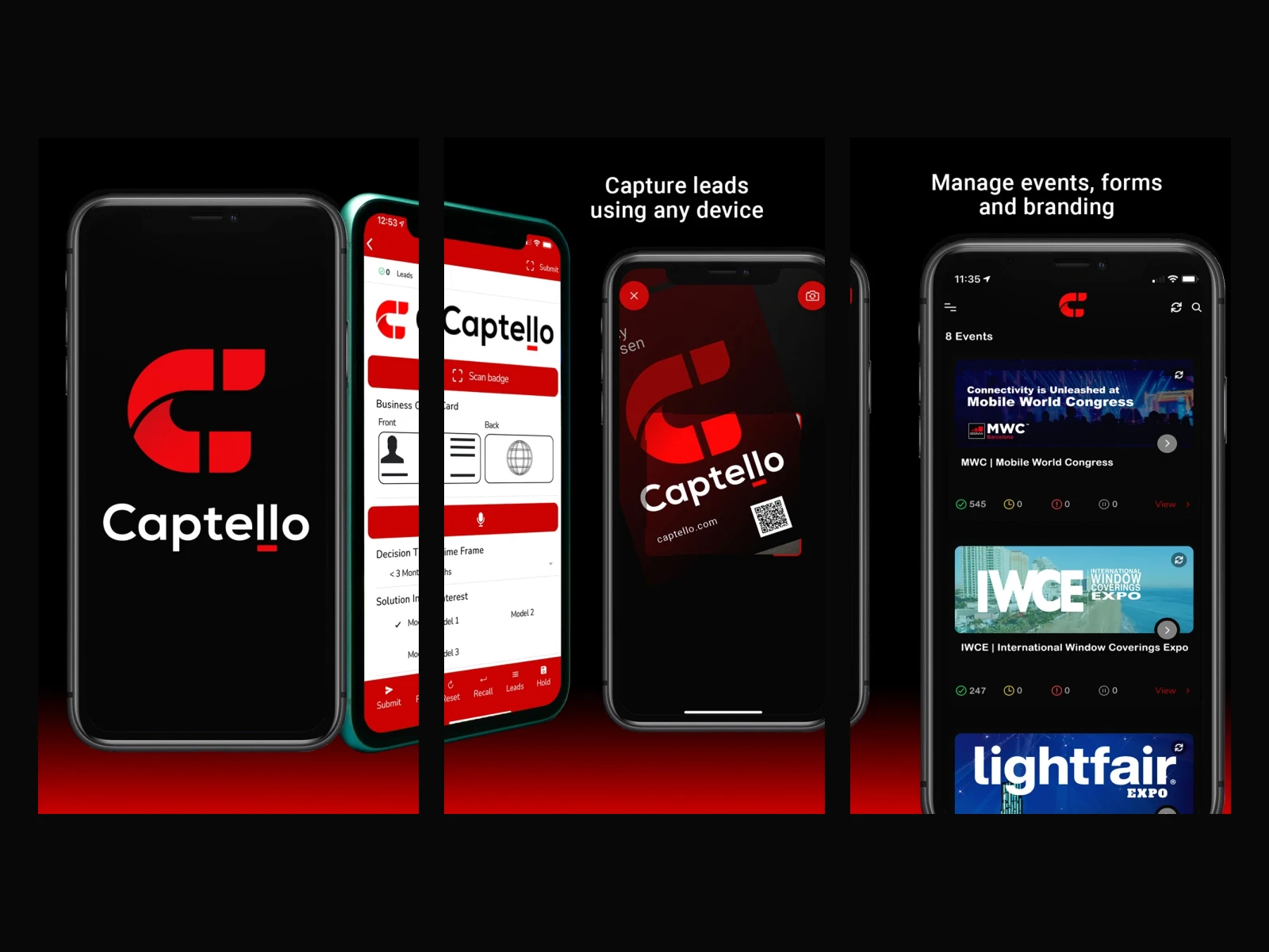 Captello mobile app screenshots from its Google Play listing
