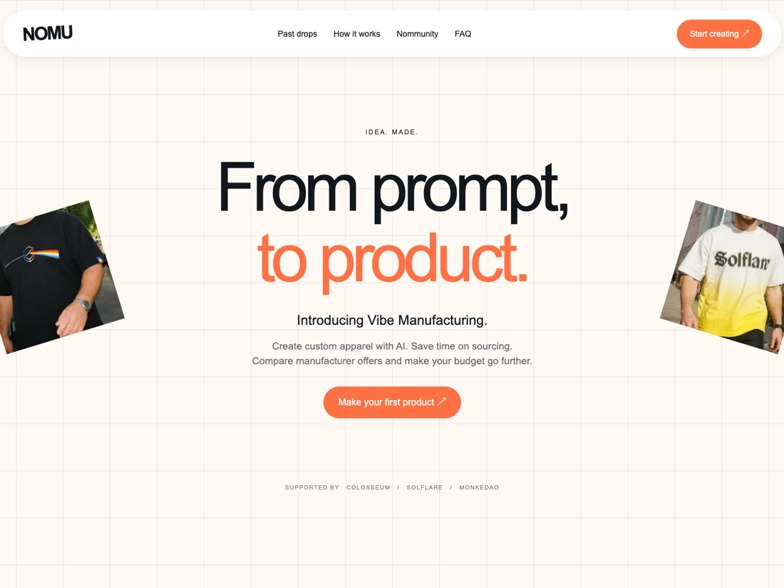 Nomu independent website recreation screenshot